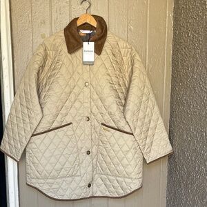 Barbour X Tuckernuck Miley Women's Beige Quilt Jacket in Light Fawn Size 10